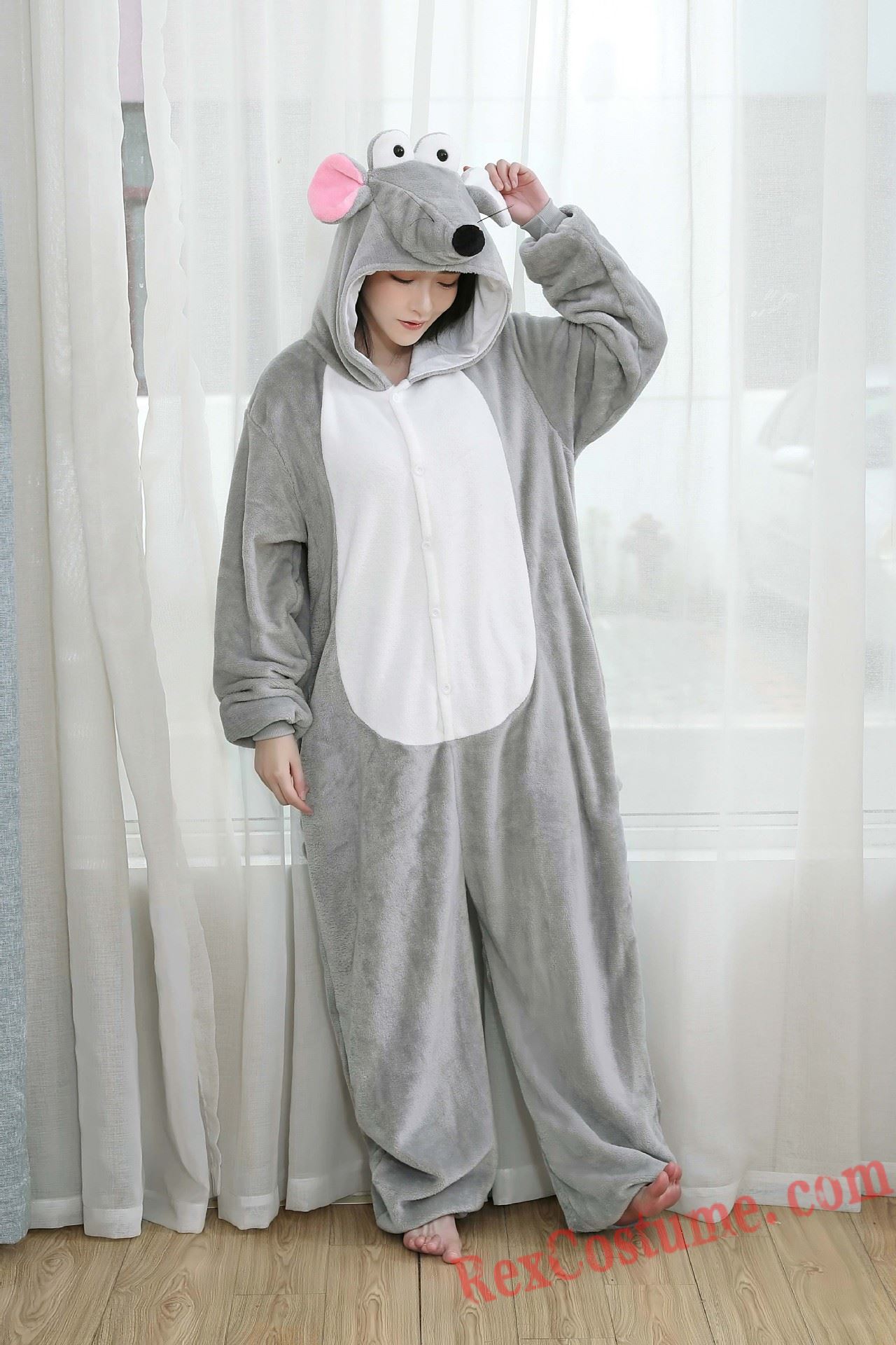 Long Nosed Mouse Kigurumi Onesie Pajamas Cosplay Costumes