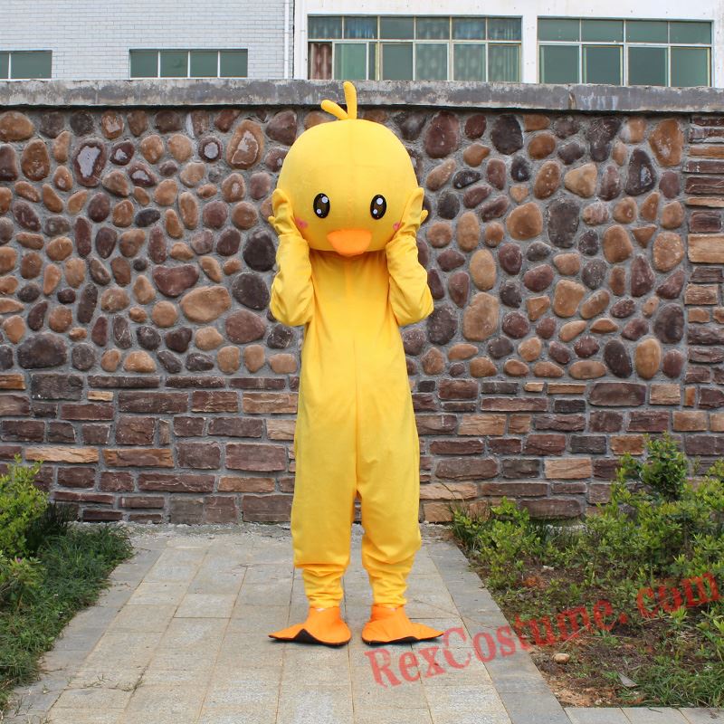 Yellow Duck Mascot Costume For Adult